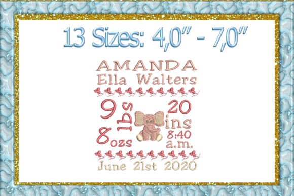 Download Birth Announcement Template Embroidery - Embroidery Collection