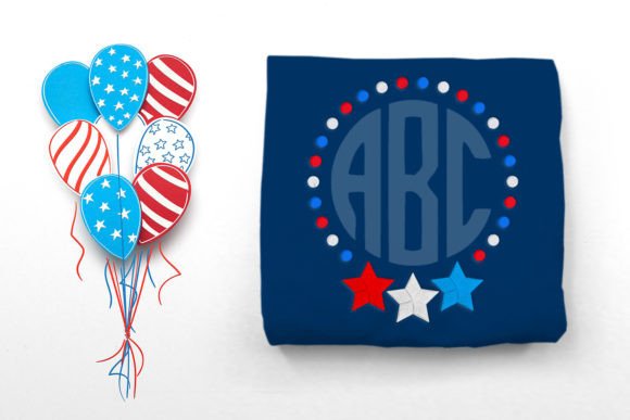 Download Patriotic Star Monogram Frame Embroidery - Embroidery Collection