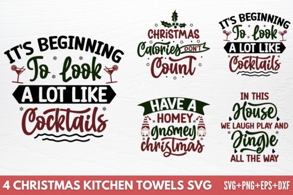 Download Christmas Kitchen Towels SVG - Towels Collection